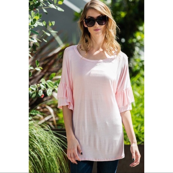 🐣🆕5⭐️JUST IN Gorgeous Double Ruffle Sleeve Top - Picture 4 of 5